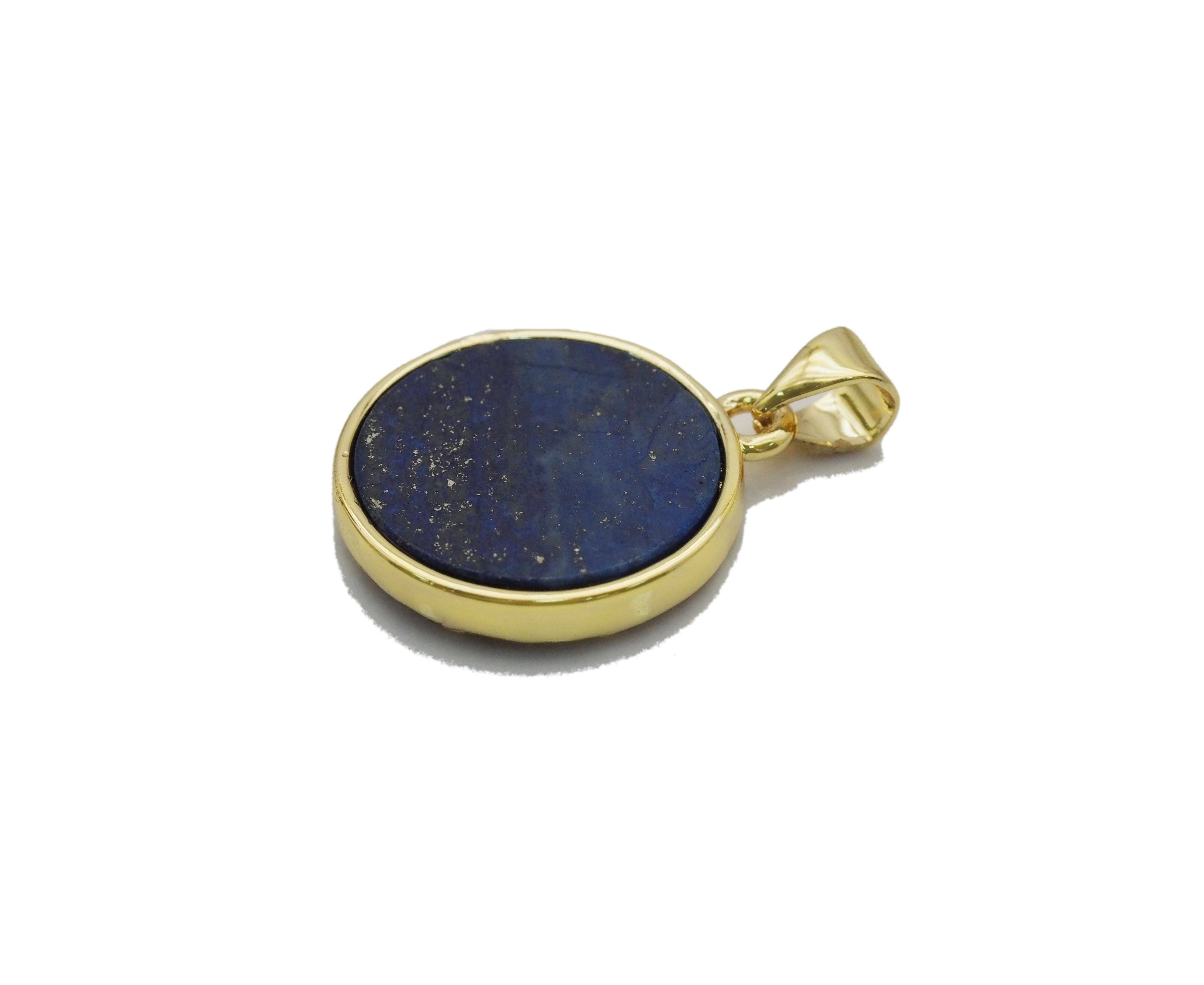 Floral Star of David On Round Coin Gemstone Charm, Sku#LX113