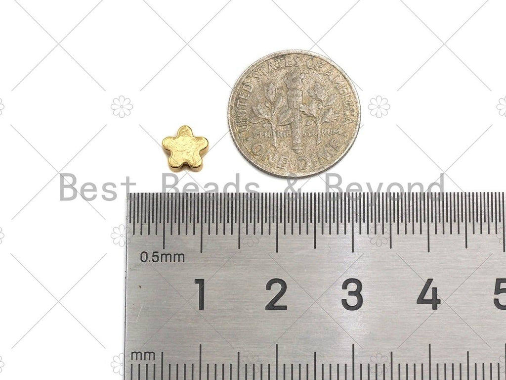 5pc Star Flower Spacer Beads, Gold/Rose Gold/Silver/Black Flower Star Space Beads, Dainty Star Beads, 3x6mm, sku#Y310