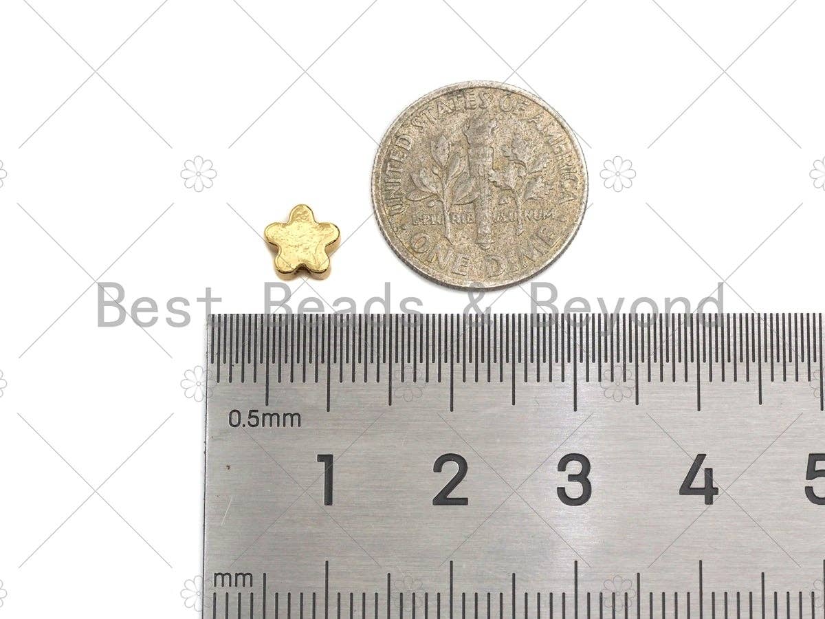 5pc Star Flower Spacer Beads, Gold/Rose Gold/Silver/Black Flower Star Space Beads, Dainty Star Beads, 3x6mm, sku#Y310