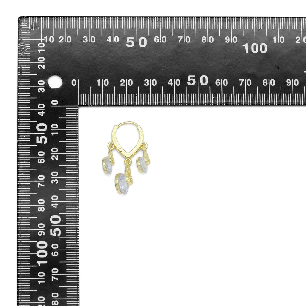 Clear Diamond CZ Dangle heart Earrings, Sku#LX447