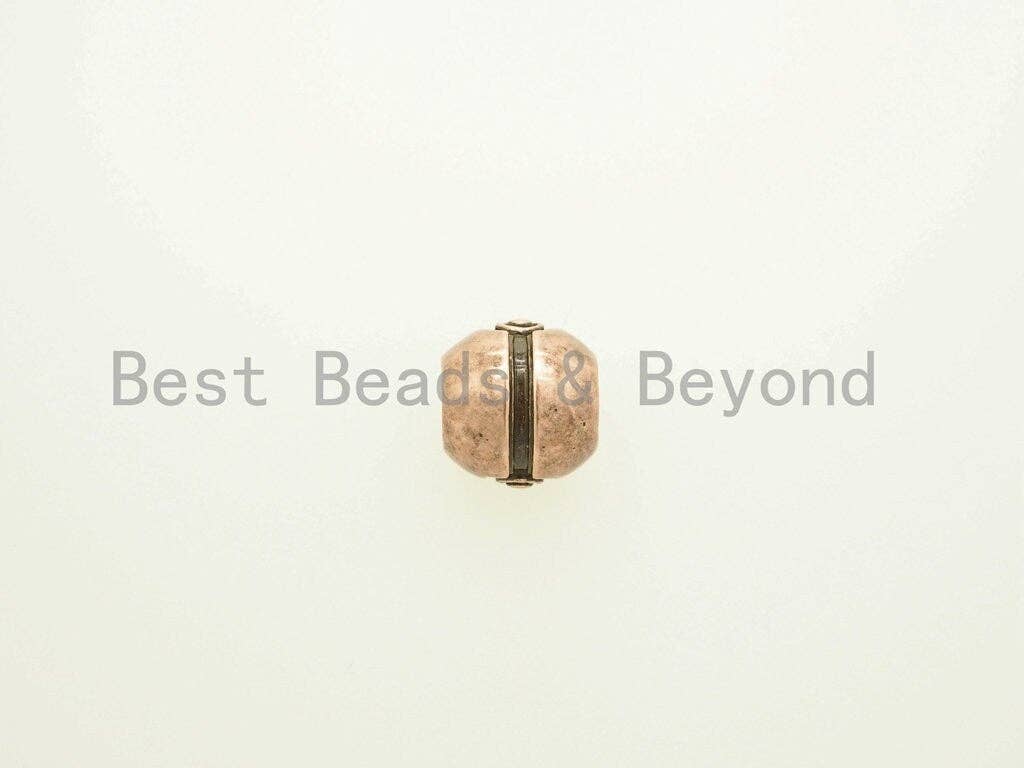Antique Barrel Beads, Paracord Bracelet Beads, Lanyard Making Beads, Men's Bracelet Beads, Big Hole Beads, 13x14mm, 1pc, sku#Y92