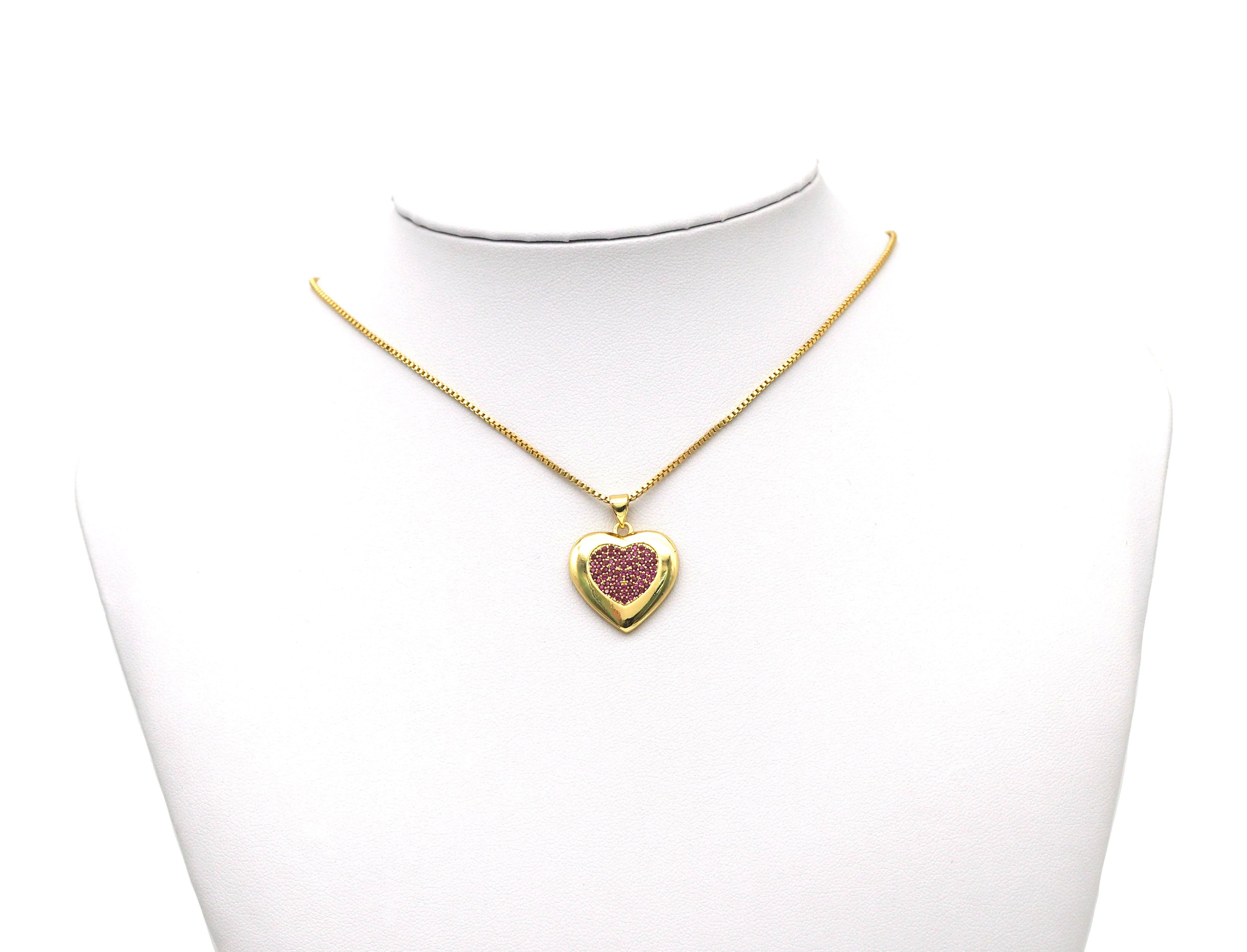 CZ Heart Charm, Sku#LX16