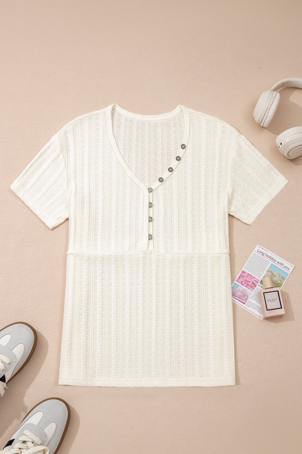 Frankie Raw Seam Henley Tee