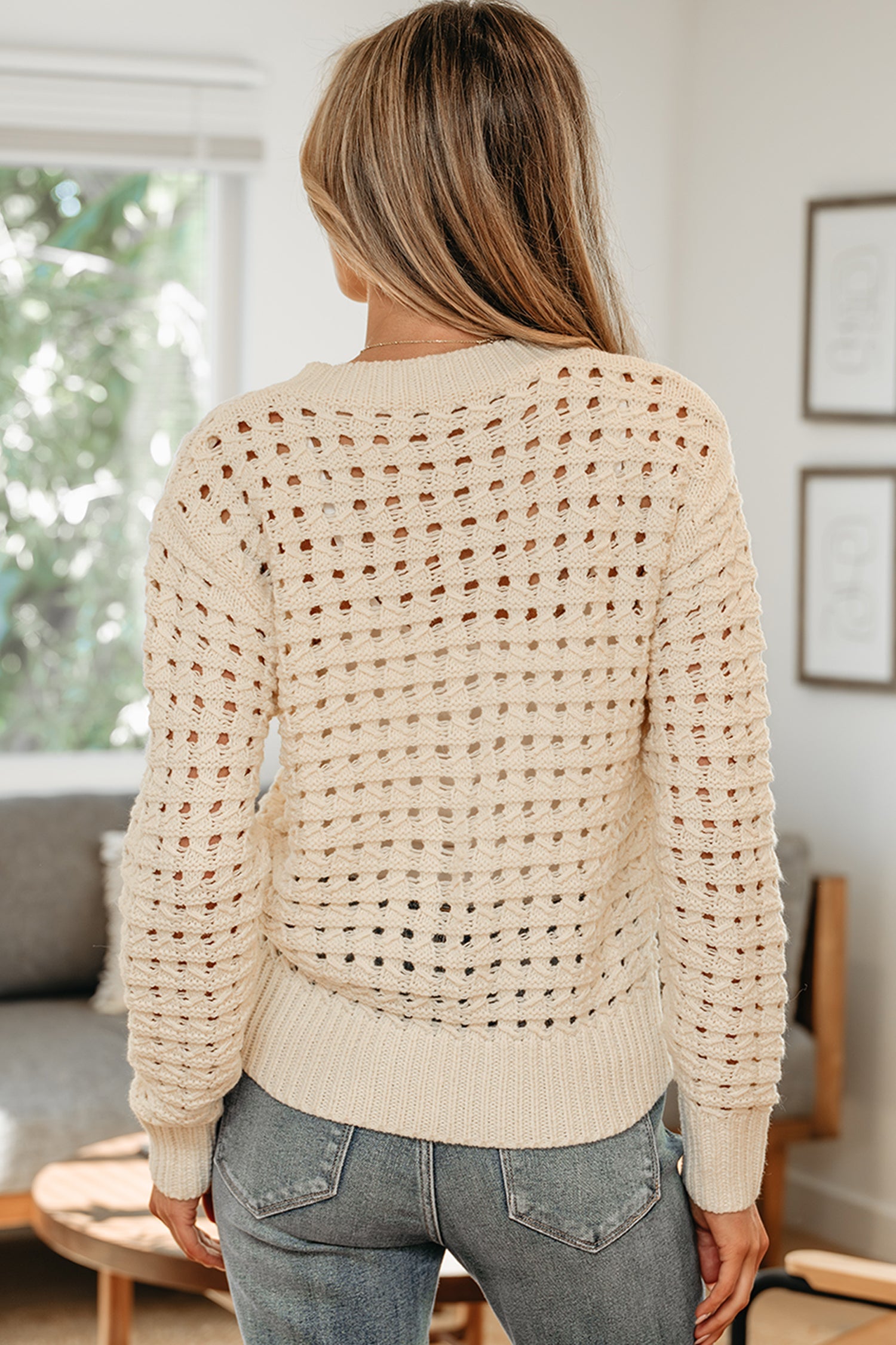 Ariella Up Drop Shoulder Sweater-Threaded Pear