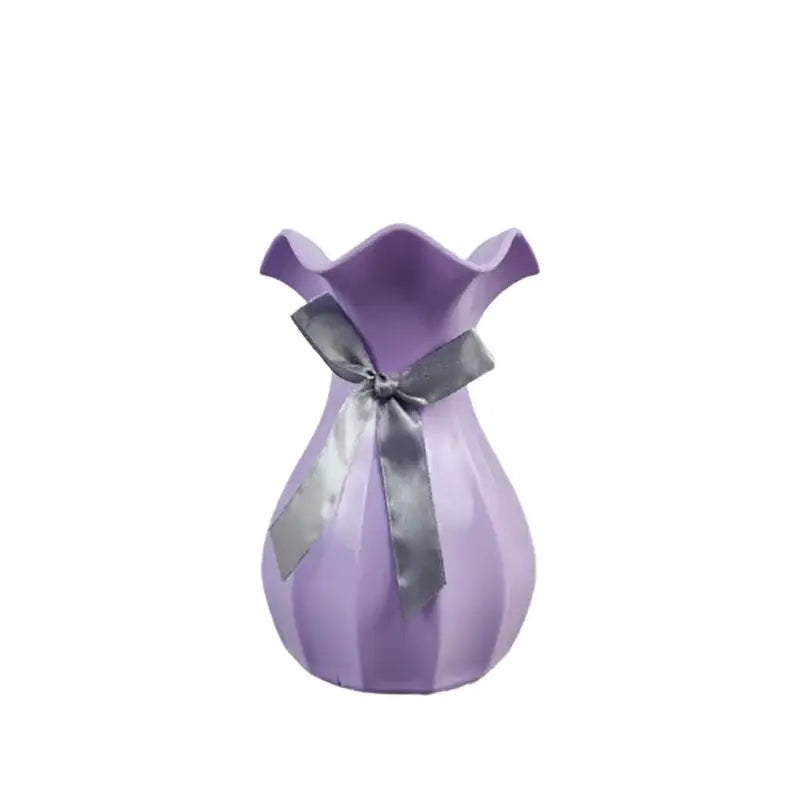 Pastel Ruffled Ceramic Vase for Dried Flowers