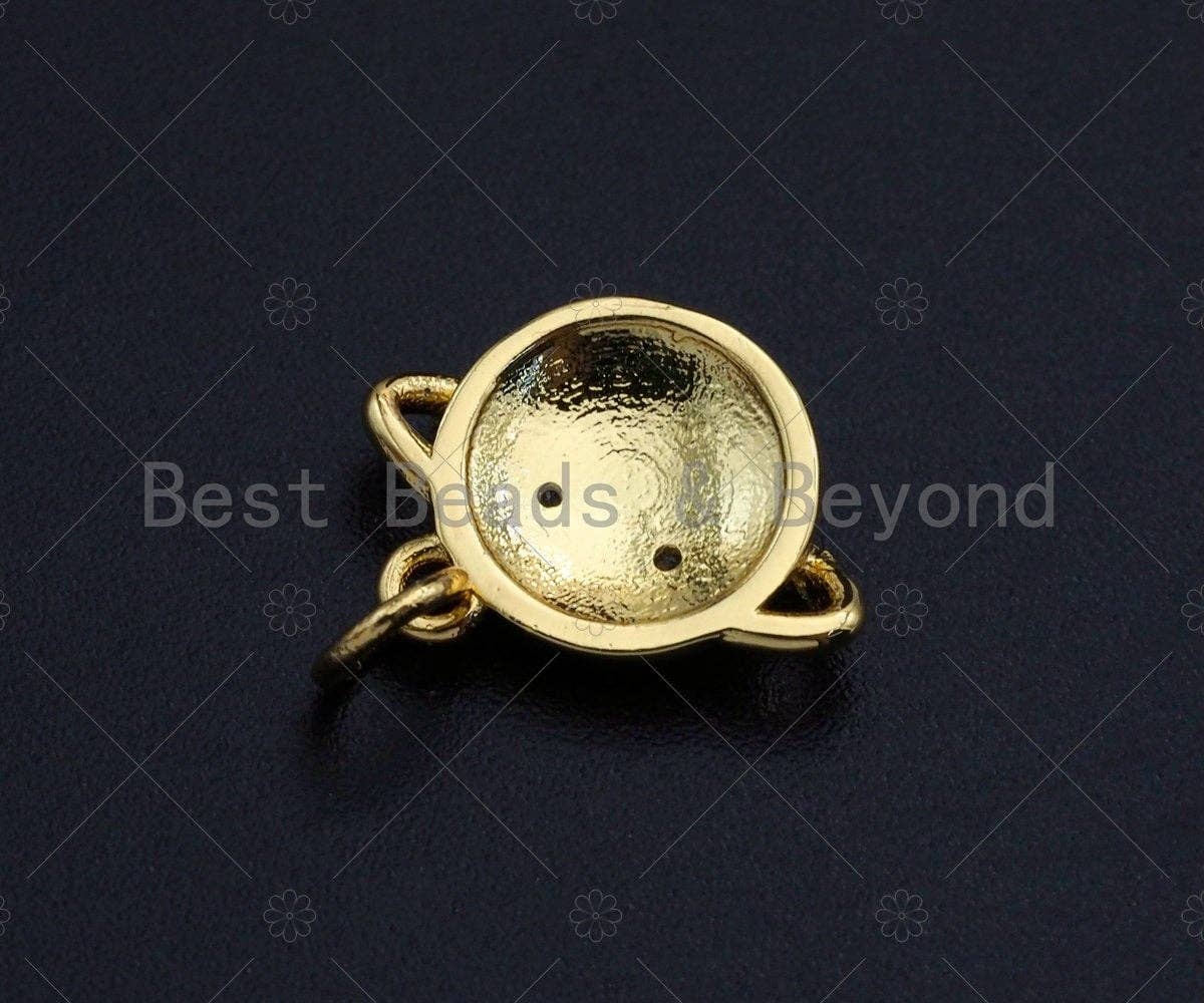 Planet Earth Charm, CZ Micro Pave Planet Pendant, Gold Silver Star Earth Charm, 10x15mm, sku#Z1142
