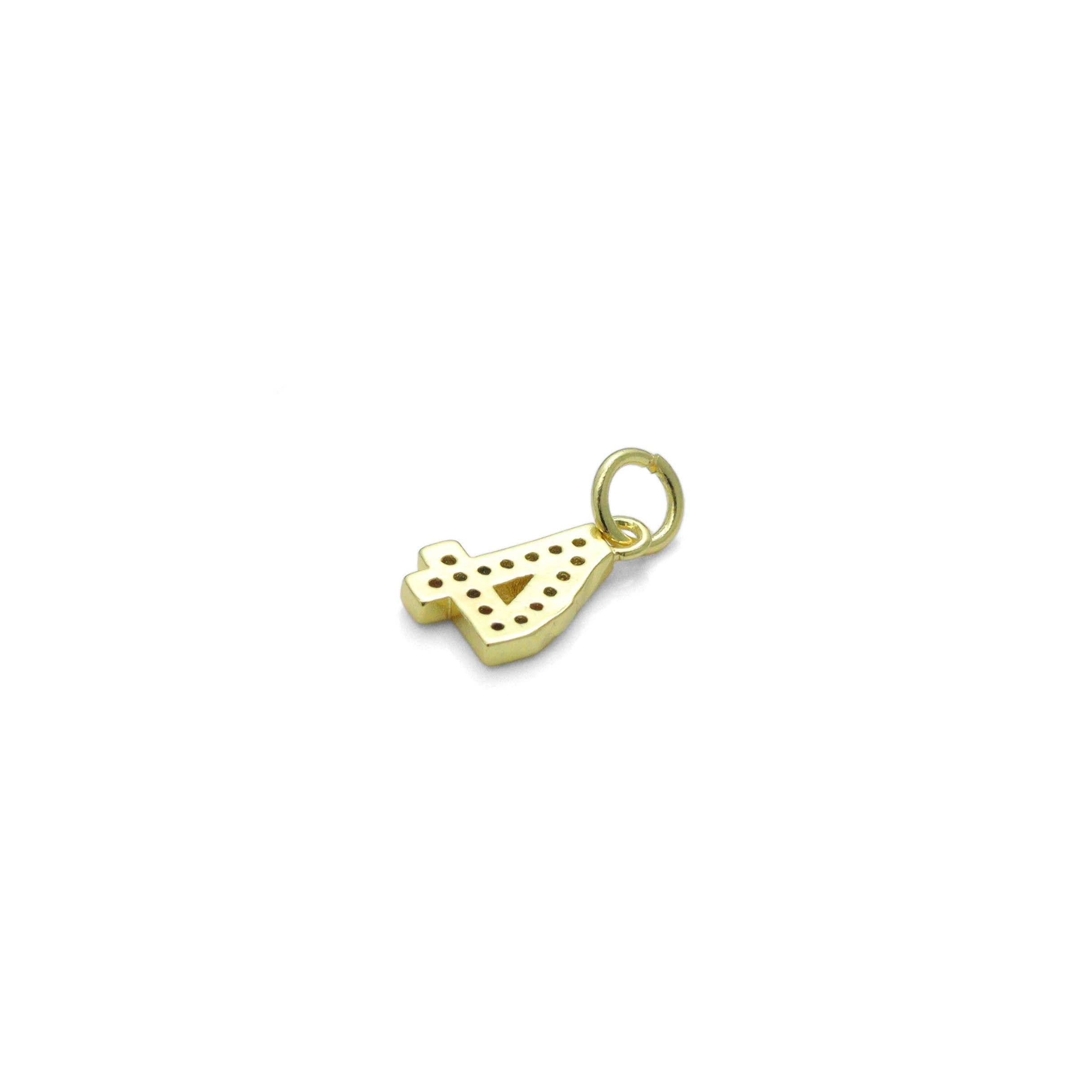 Clear CZ Ten Arabic Numer  Charm Pendant, Sku#LX798