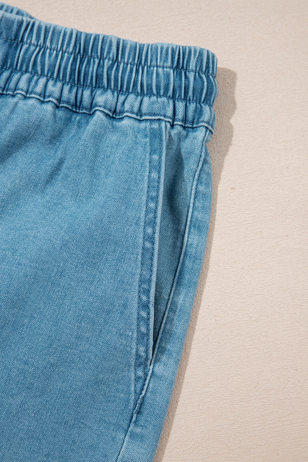 Elle Elastic Waistband Shorts-Threaded Pear