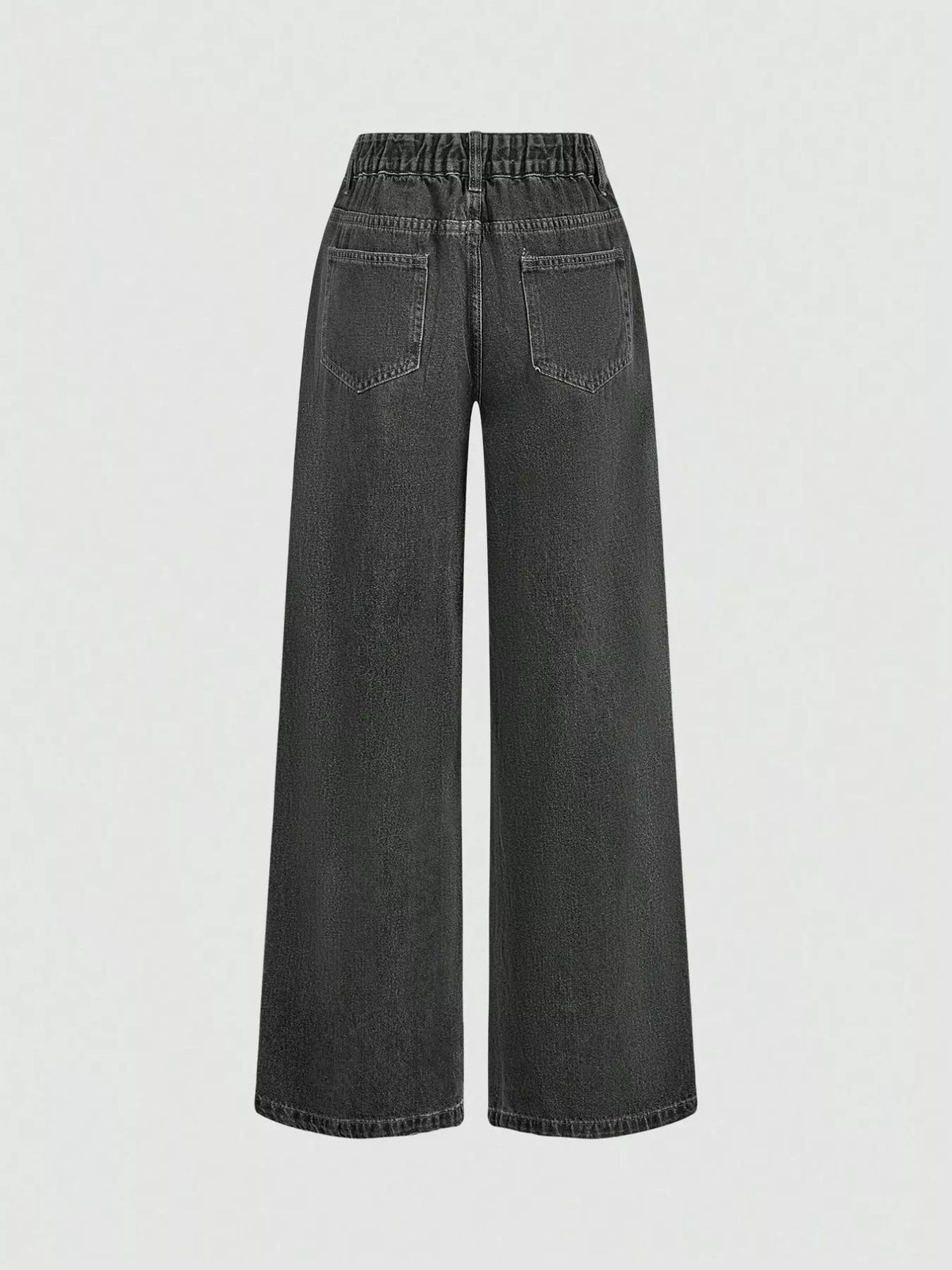 Halter Neck Denim Vest and Wide-Leg Jeans Set