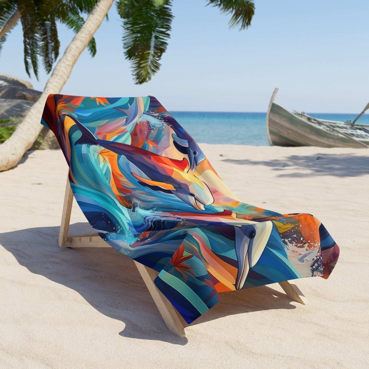 Surreal Dolphin Art Beach Towel