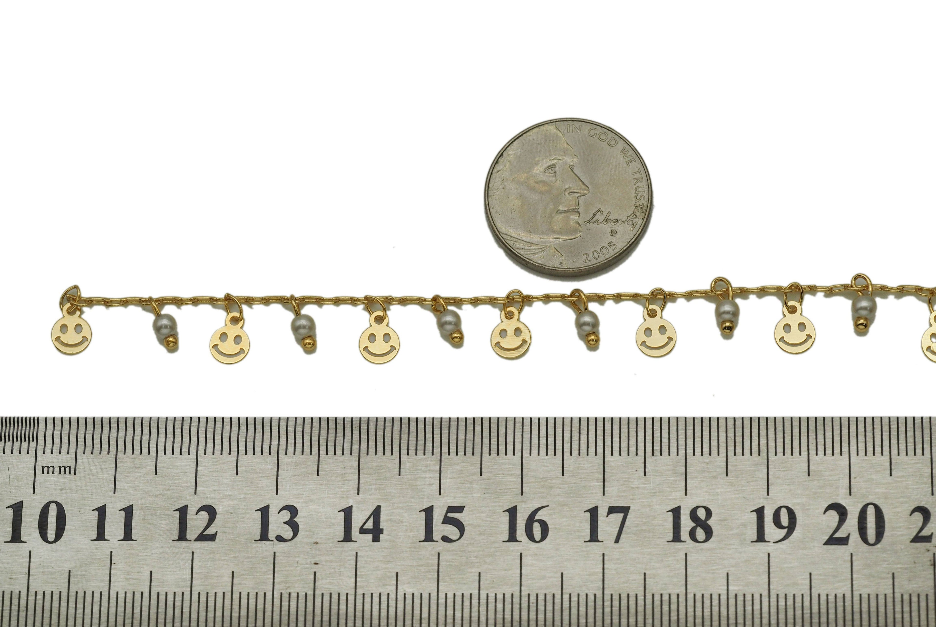 Cute Smiley Face Pearl Chain, sku#E557