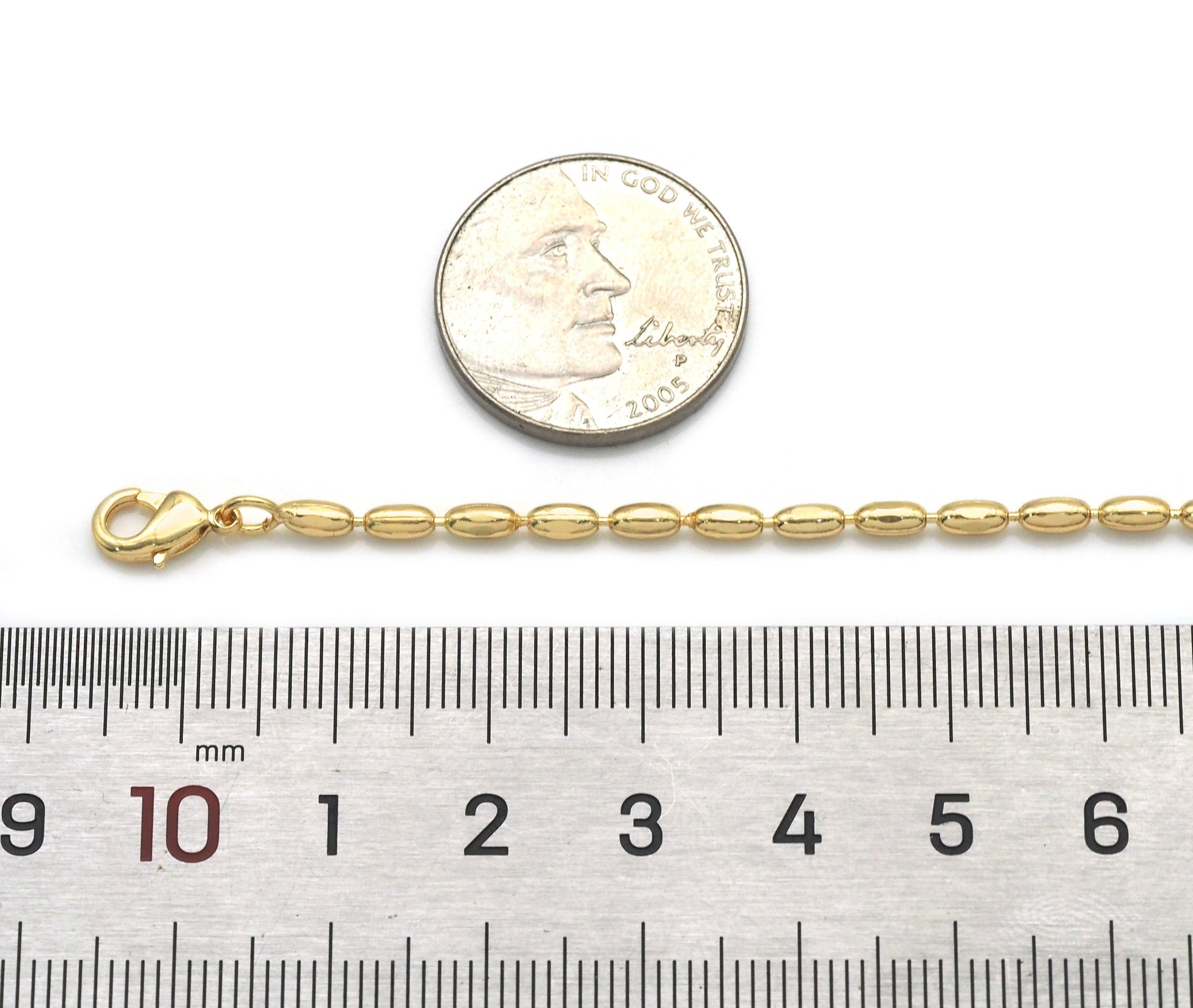 Gold Oval Ball Chain Necklace, sku#ZX121