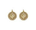 Gold CZ Prayer Hands Cross Coin Charm, Sku#LX96