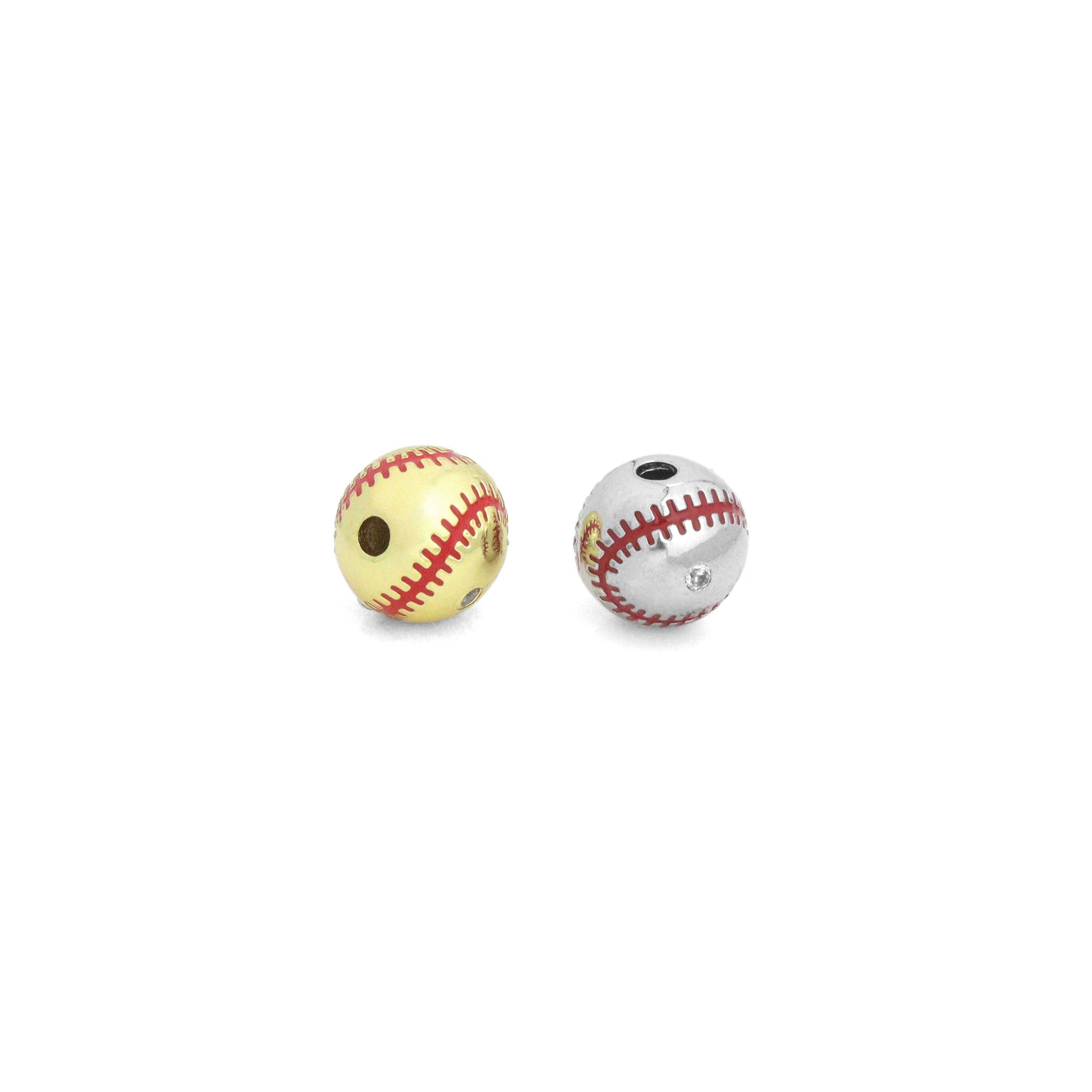 Gold Silver Baseball Spacer beads, Sku#LX817