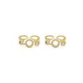 Gold Circle CZ Adjustable Ring, Sku#LX292