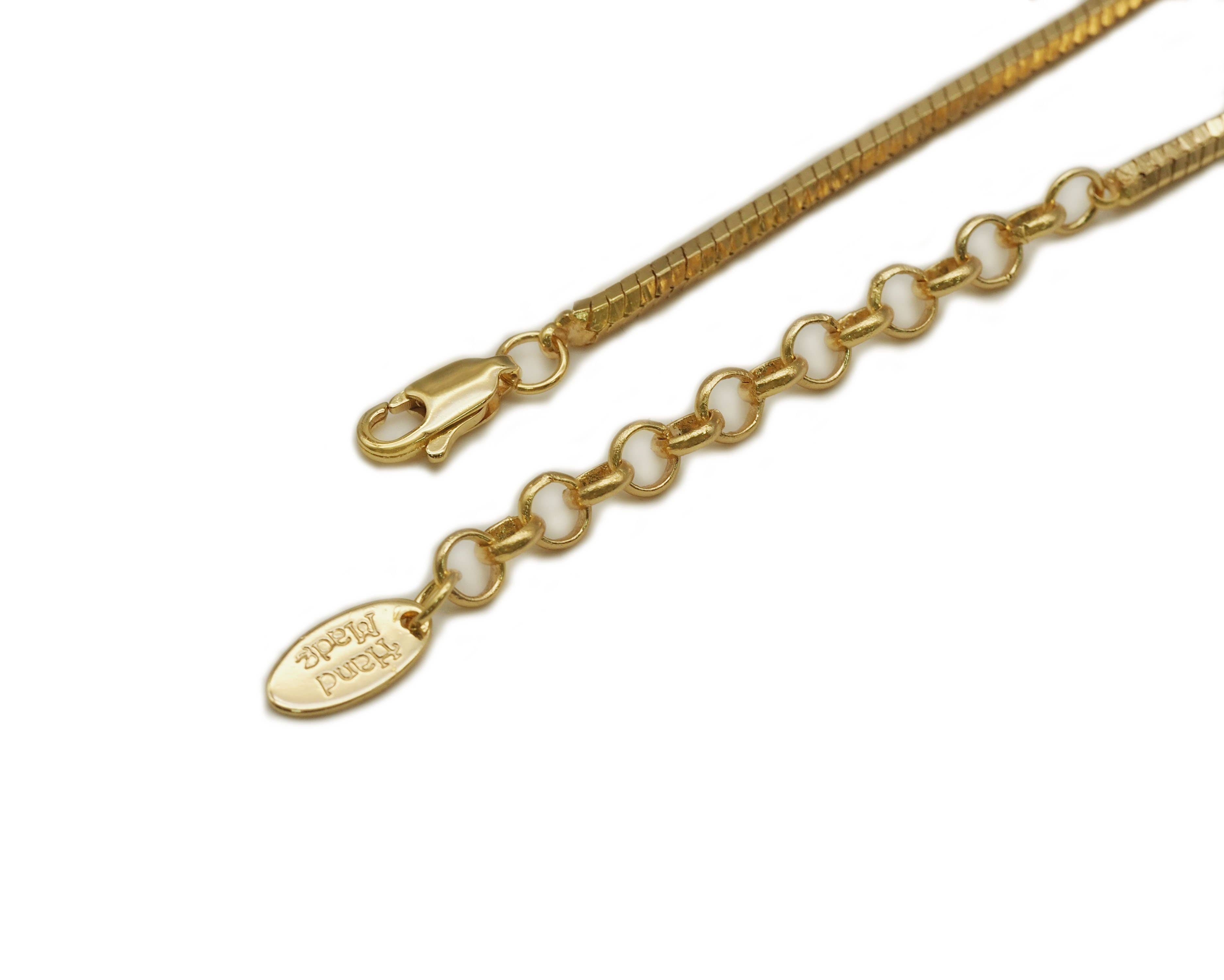 Gold 3mm Snake Chain Necklace with Lobster Clasp, Sku#ZX64-Bestbeads & Beyond