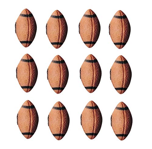 12 Count Edible Molded Sugar Football Decorations