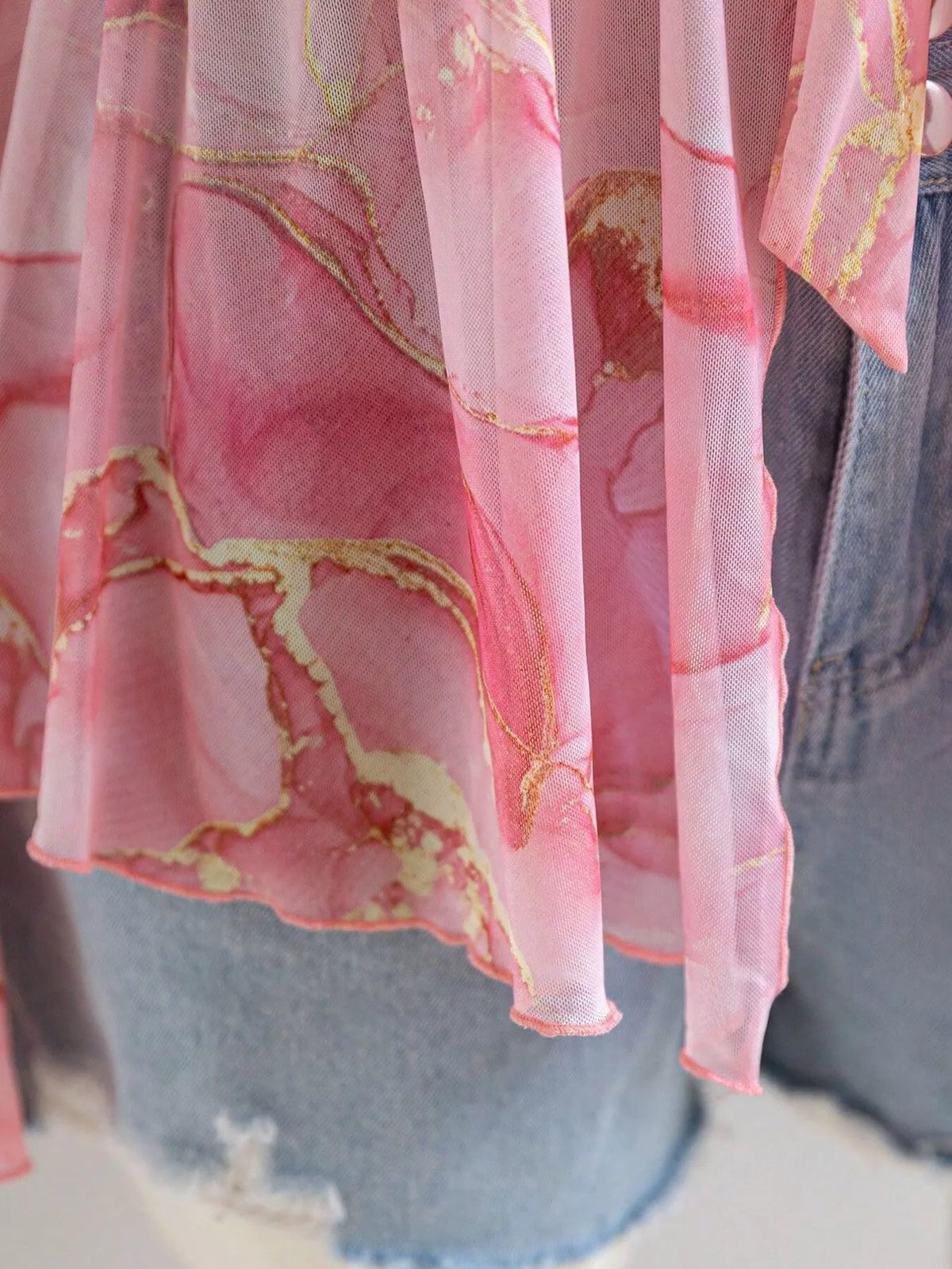 Plus Size Floral Print Chiffon Blouse