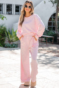 Amber Stripe Drop Shoulder Set