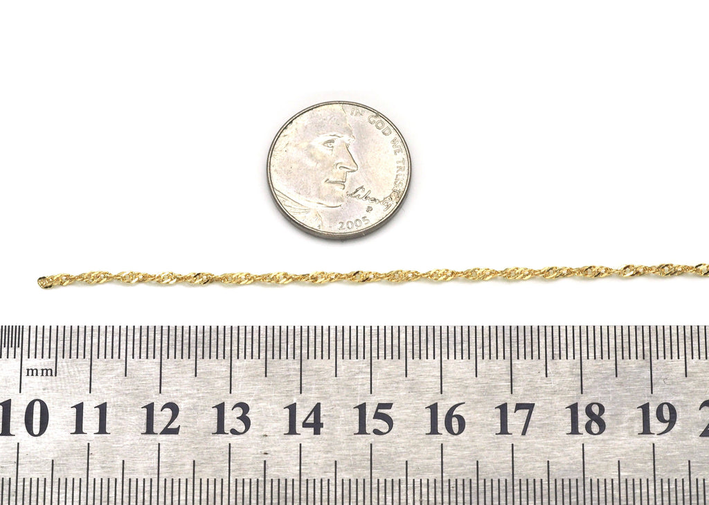 Twisted Dainty Gold chain by yard, sku#LS07