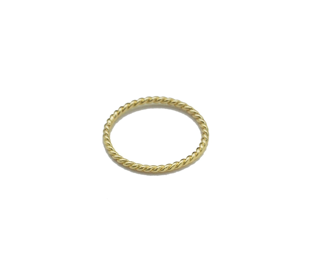 Thin Gold Twisted Ring, Sku#LX156