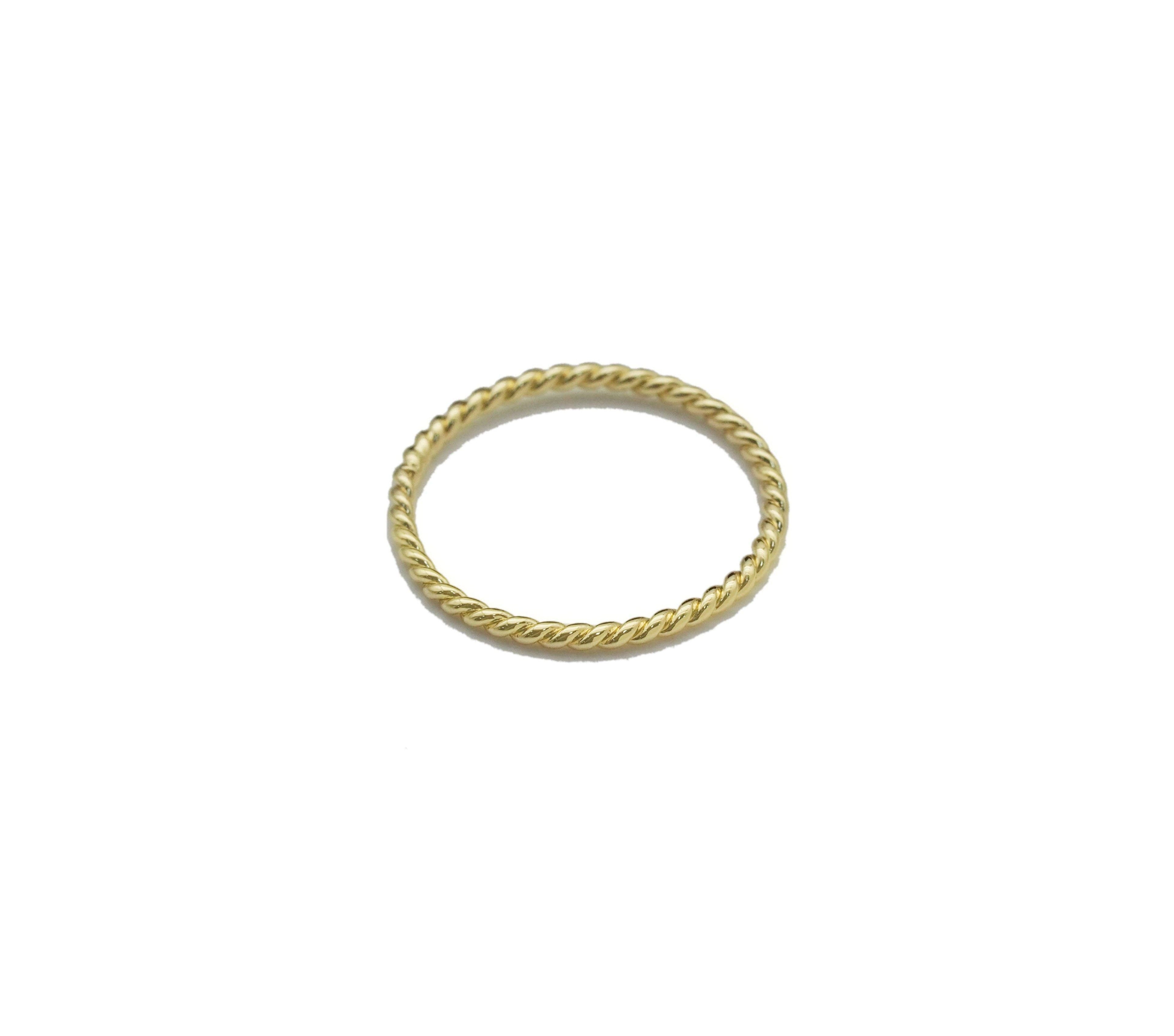 Thin Gold Twisted Ring, Sku#LX156