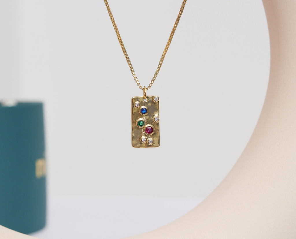 Colorful CZ Rectangle Charm, Sku#Y664