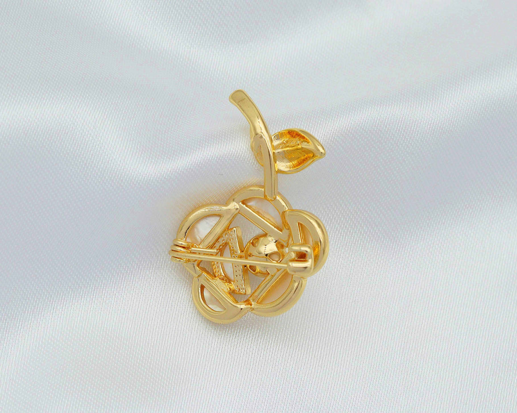 Pearl Rose Flower Brooch Pin Pendant, sku#ZX74