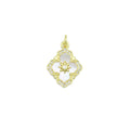 Mop Pearl Oval Flower with Star Charm Pendant, Sku#LX808