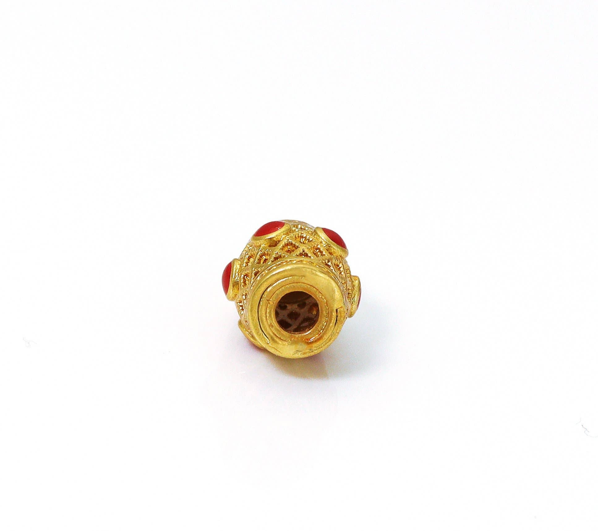 Gold Enamel Drum Spacer Beads, Sku#LX66