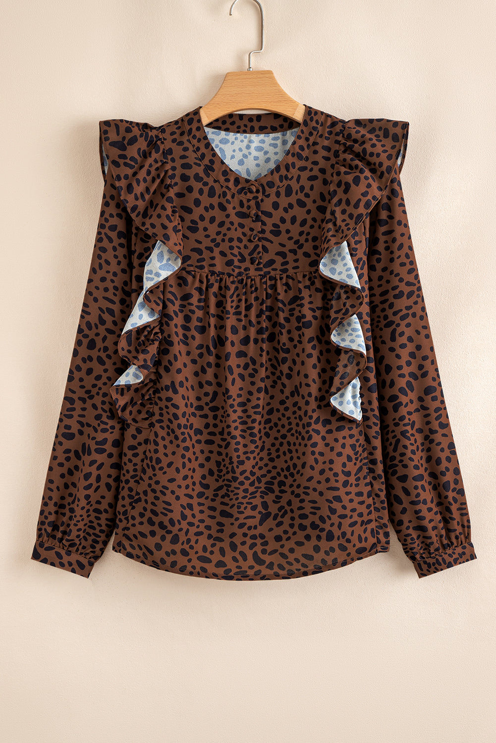 Collins Ruffled Puff Sleeve Blouse-Threaded Pear
