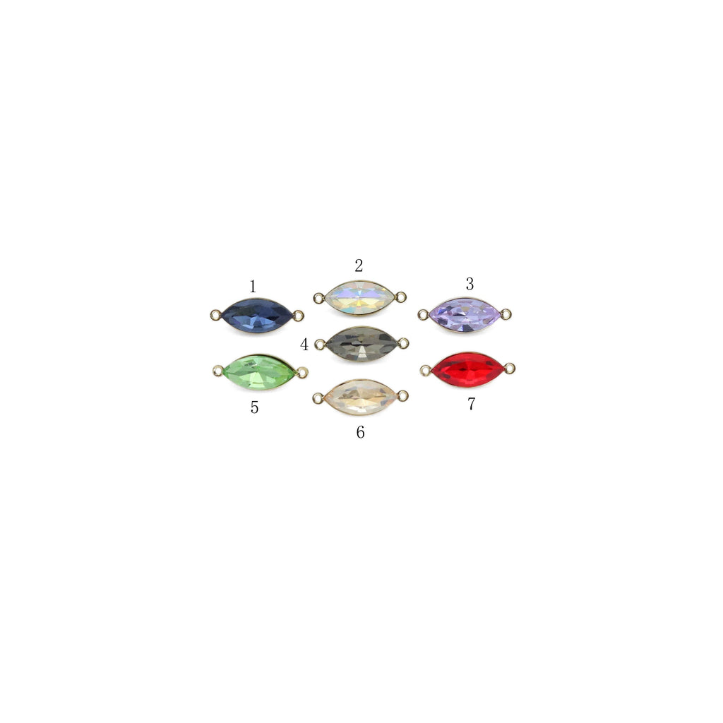 Colorful  CZ Eye Shape Connector Charm, Sku#Y930