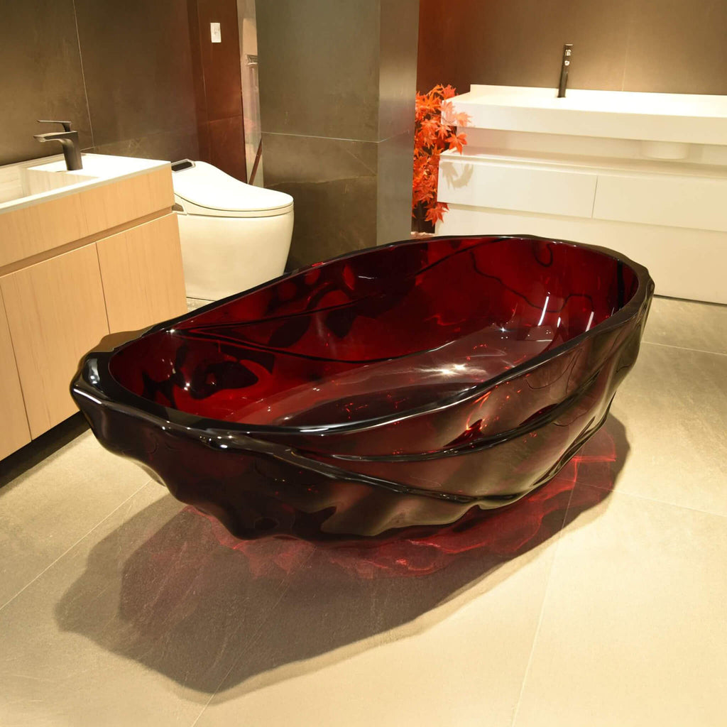 Alora Extra-Large 67-Inch Modern Freestanding Oval Resin Soaking Bathtub (SAK14326)