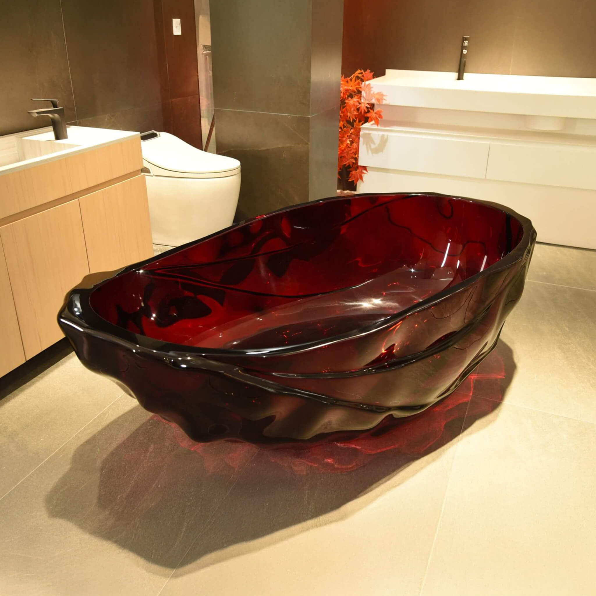 Alora Extra-Large 67-Inch Modern Freestanding Oval Resin Soaking Bathtub (SAK14326)