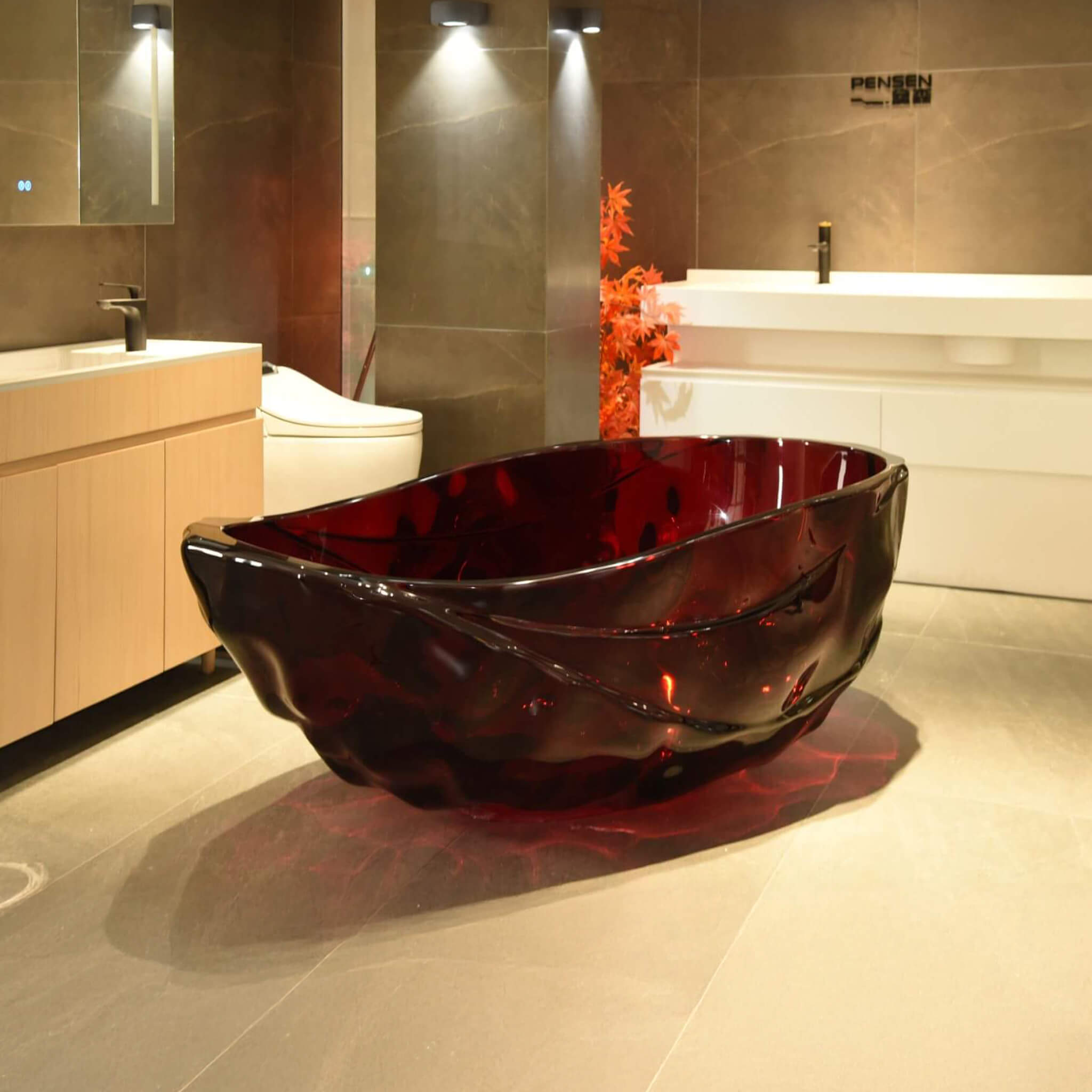 Alora Extra-Large 67-Inch Modern Freestanding Oval Resin Soaking Bathtub (SAK14326)