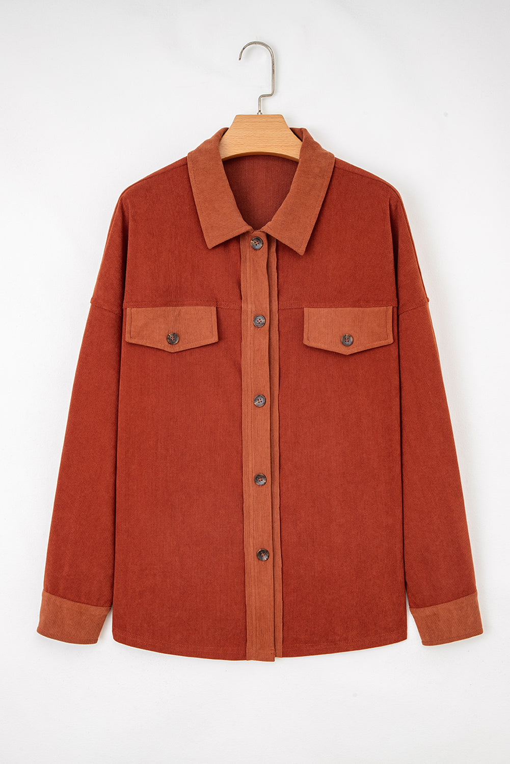 Andrea Drop Shoulder Casual Shacket-Threaded Pear