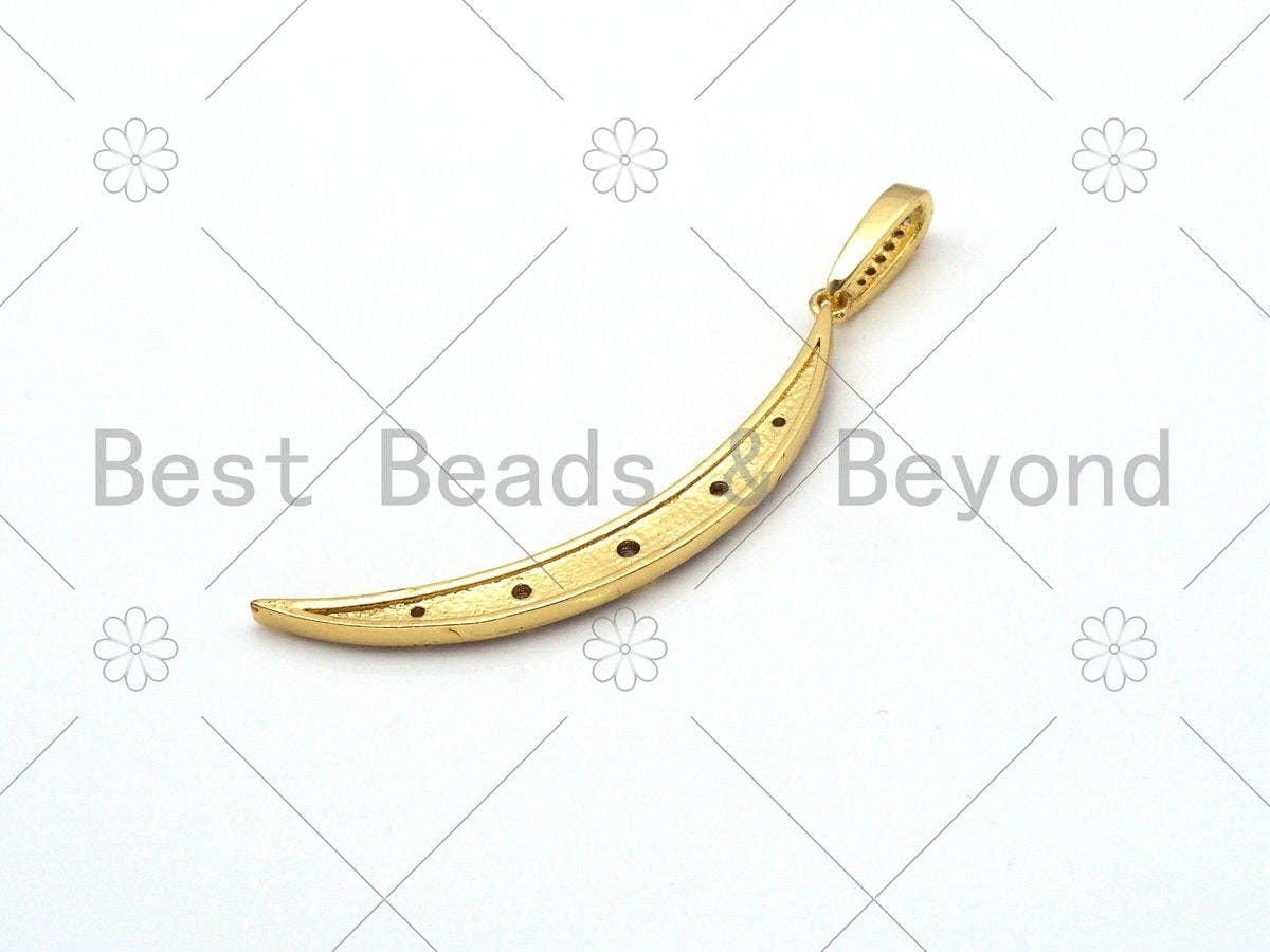 Enamel Colorful Cresent Moon Shape Pendant,CZ Micro Pave Moon Shape pendant,Enamel pendant,Enamel Jewelry,5x50mm,sku#F1413