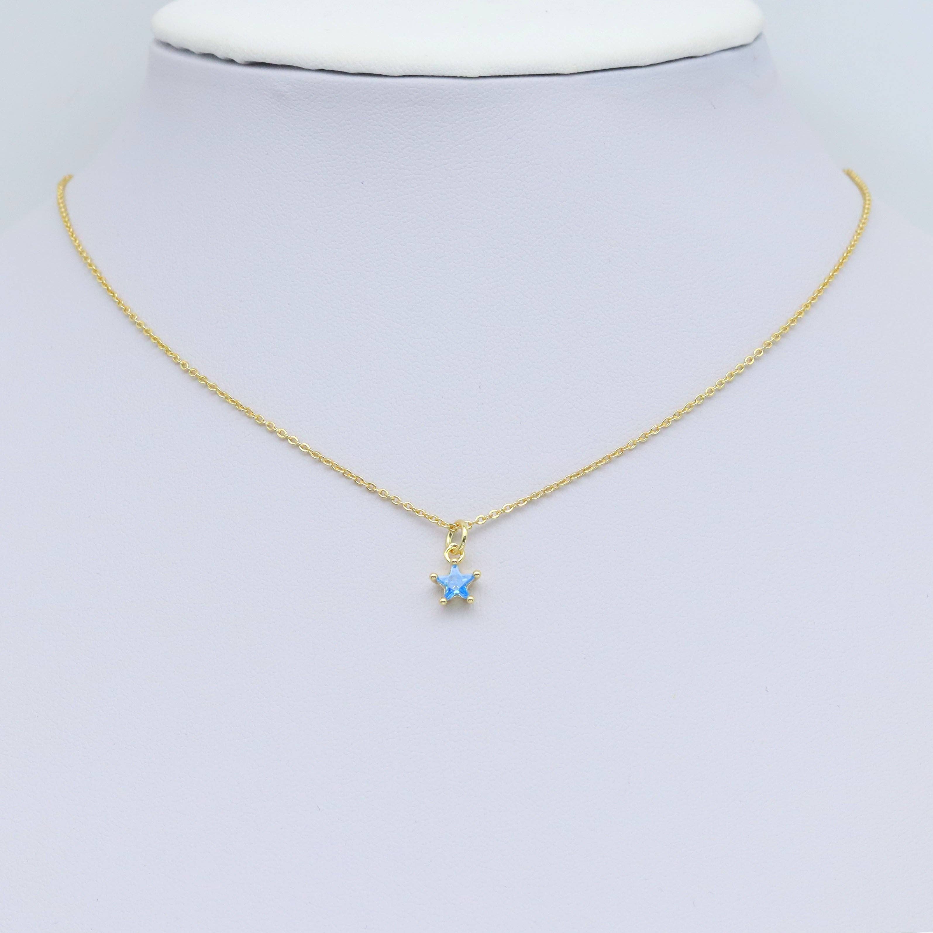 Colorful CZ Celestial Star Charm, Mini Star Charm, Sku#LX525