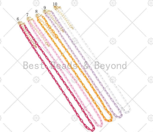 3.5mm Enamel Paperclip Chain Bracelet/Necklace, Sku#EF76