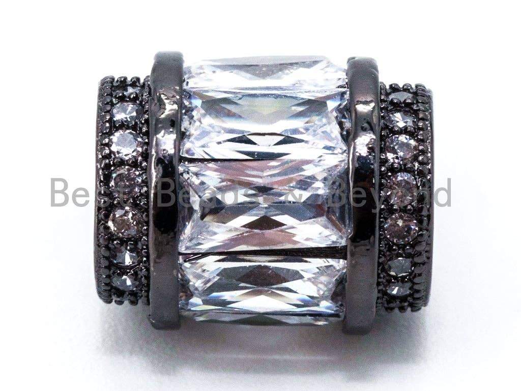 CZ Drum Shape Spacer Beads, 10x12mm, Sku#G267
