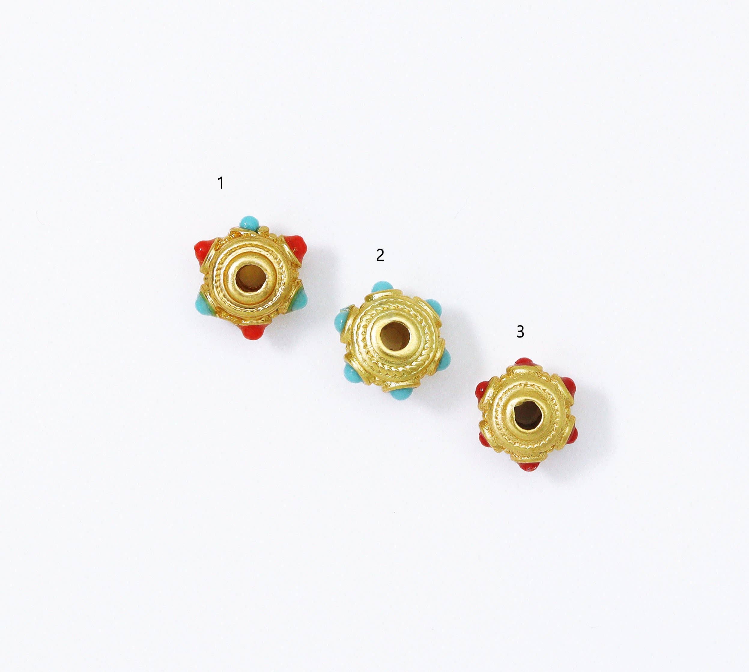 Gold Enamel Rondelle Spacer Beads, Sku#LX71