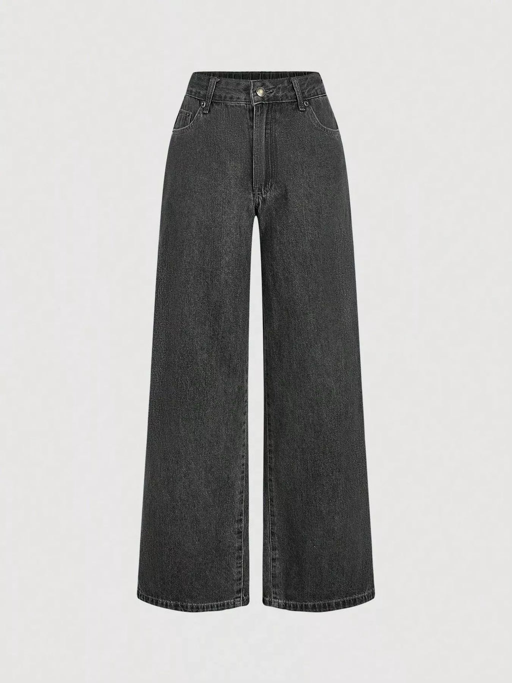 Halter Neck Denim Vest and Wide-Leg Jeans Set
