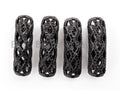 Black CZ Pave On Black Micro Pave Hollow Out Curved Tube, Cubic Zirconia Spacer Tube for Bracelet, 9x29mm, sku#G313