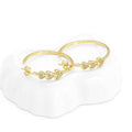 Clear CZ Gold Heart Hoop Earrings, Sku#LX257-Bestbeads & Beyond