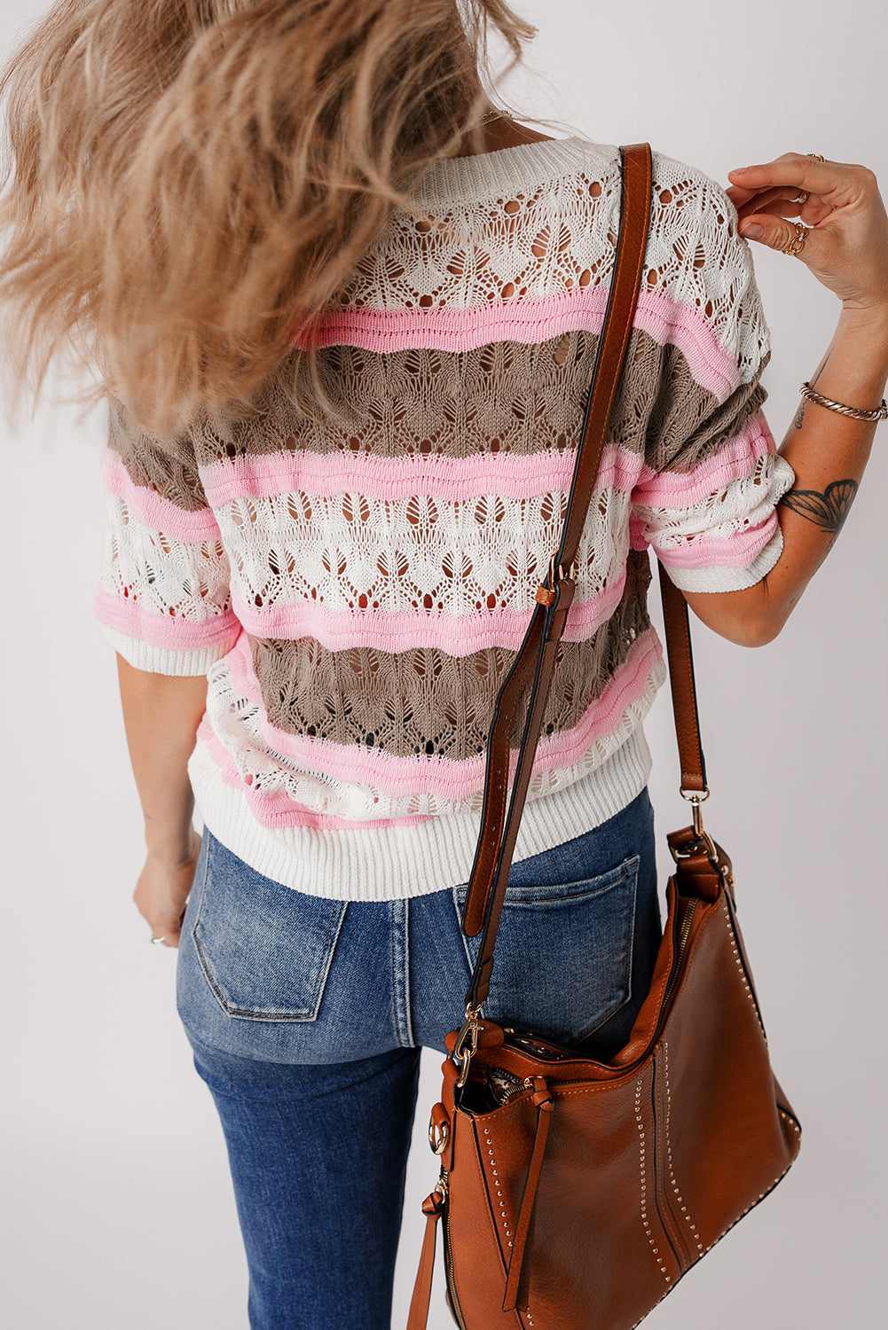 Leilani Crochet Half Sleeve Sweater