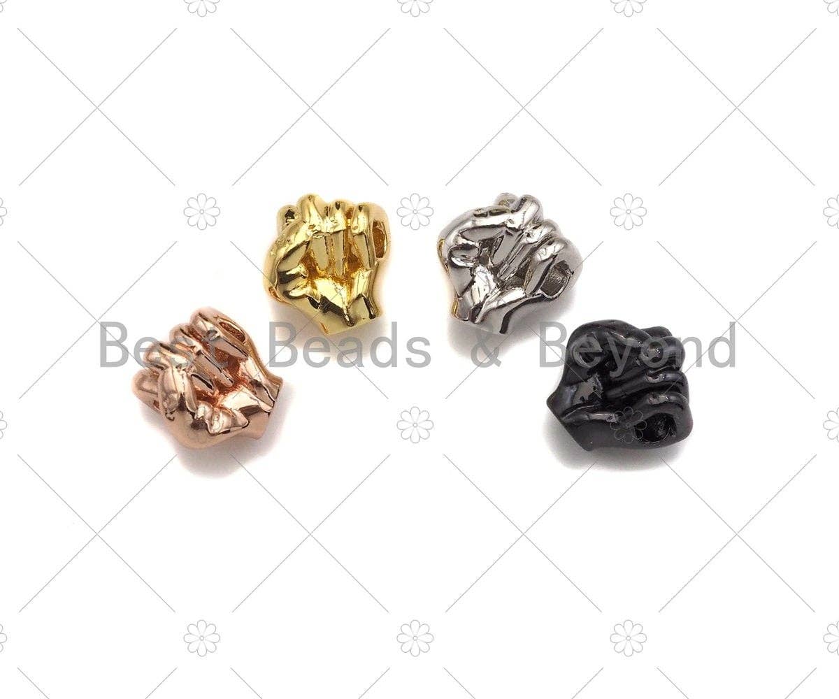 8mm/10mm Power Fist Beads, Gold/Silver/Rose Gold/Gunmetal Fist Spacer Beads, Men's Bracelet Making Charm, Powerful Fist Beads, sku#Y305