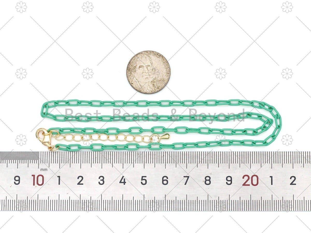 3.5mm Enamel Paperclip Chain Bracelet/Necklace, Sku#EF76