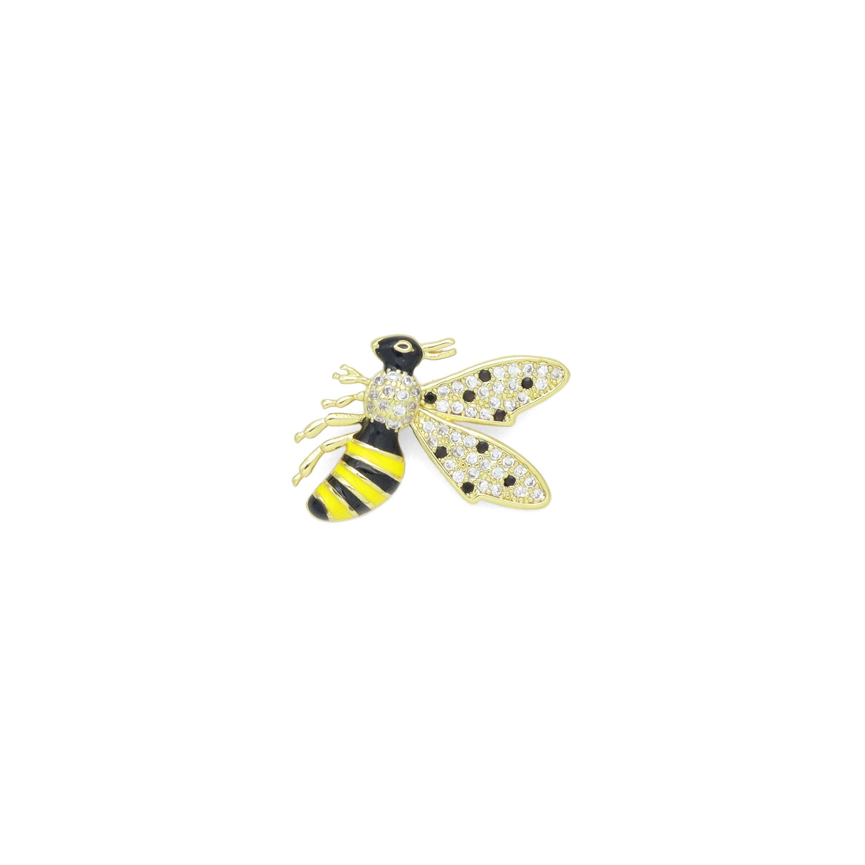Yellow Bumble Bee Charm Pendant, Sku#LX744