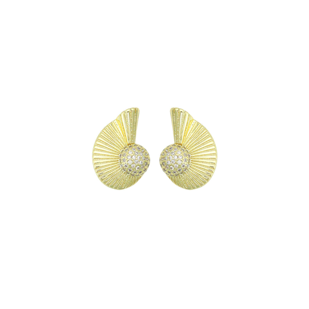 Swirl Snail Conch Shape Stud Earrings, Sku#LX834