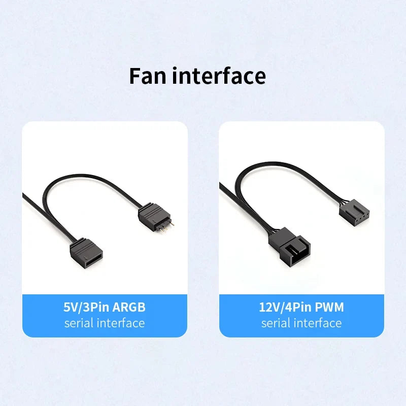 Infinite Mirror ARGB 120mm (4.72 in) PWM PC Case Fan — 5V 3-Pin ARGB & 12V 4-Pin PWM, 800–2000 RPM, Hydro Bearing
